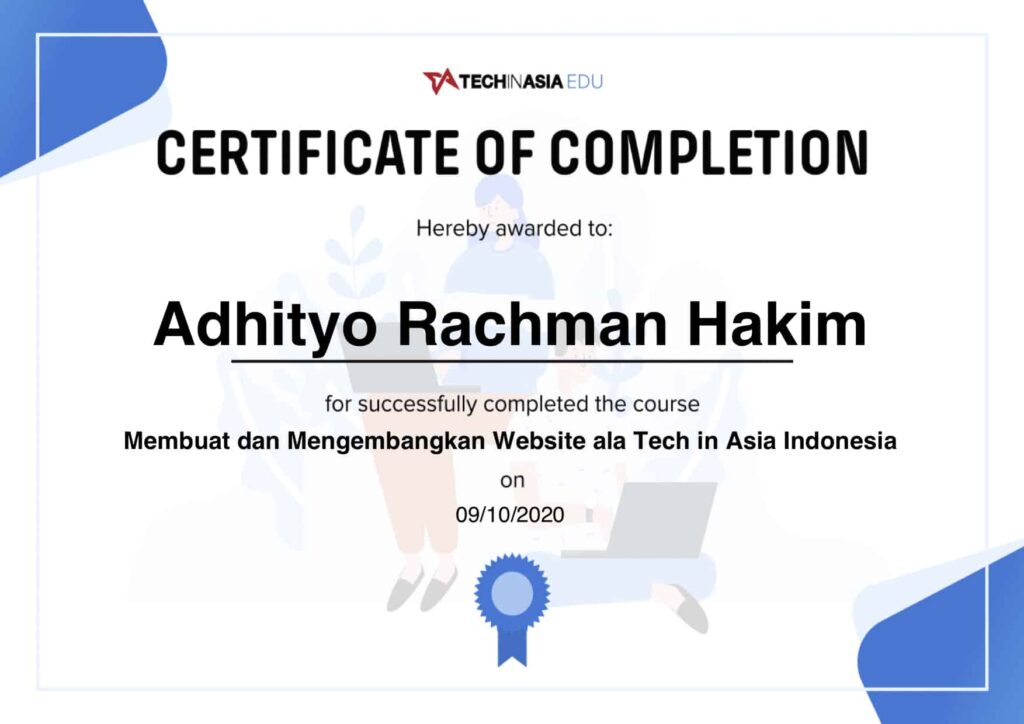 Adhityo Rachman Hakim Sertifikat Tech in Asia