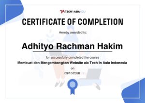 Adhityo Rachman Hakim Sertifikat Tech in Asia